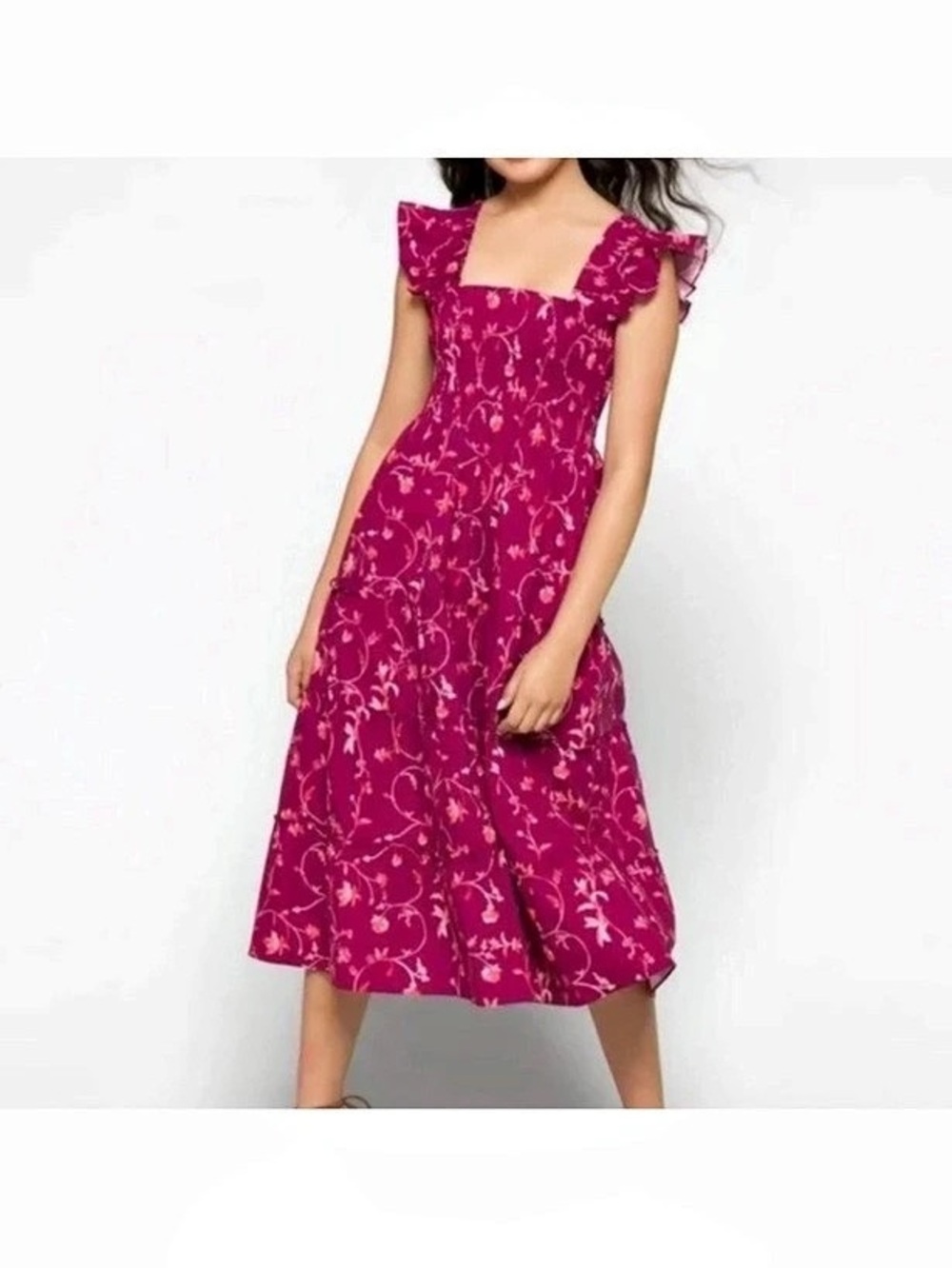 NWT- Hill House The Nap Dress in Burgundy Floral